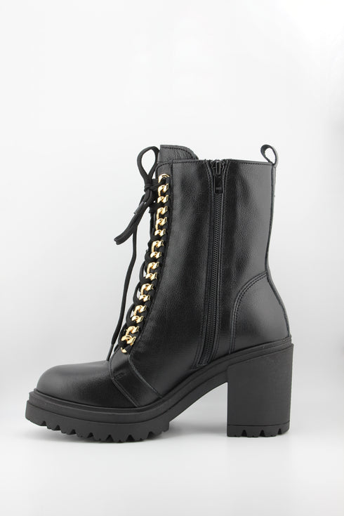 Robinson Chunky Heel Leather Lace-Up Boots